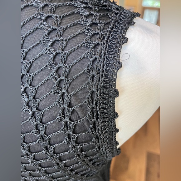 Y2K Flapper Crochet Maxi Dress w/Fringe Asymmetrical Hem line - Picture 9 of 16